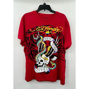 Ed Hardy Mens Shirt NWT Color Red Size XL